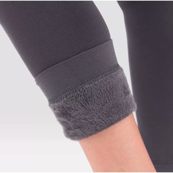 Wander by Hottotties Women Victroria Velvet Lined Leggings Grey L Stretch - Picture 3 of 10